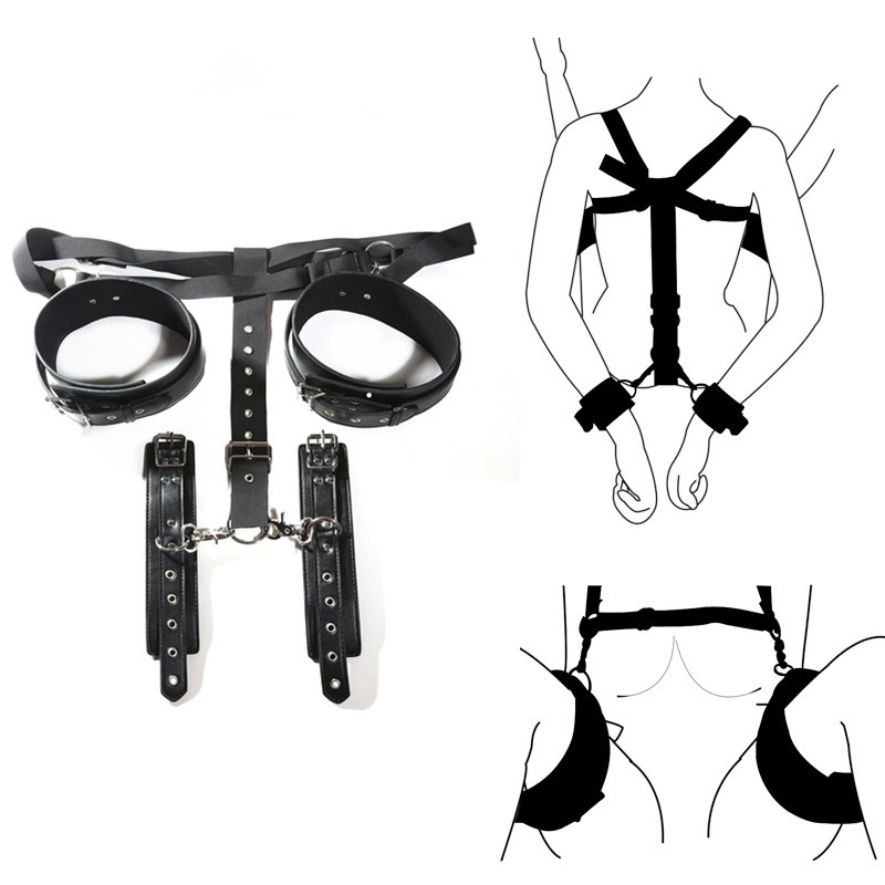 New posture fixed bdsm bondage Leather ribbon body bondage fetish toys