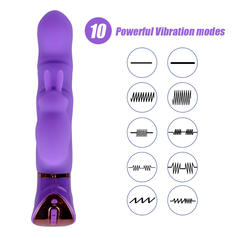 Dual Vibration Big Rabbit Vibrator 10 Speeds Vibration G spot Dildo Vibrator Sex Toys for Women