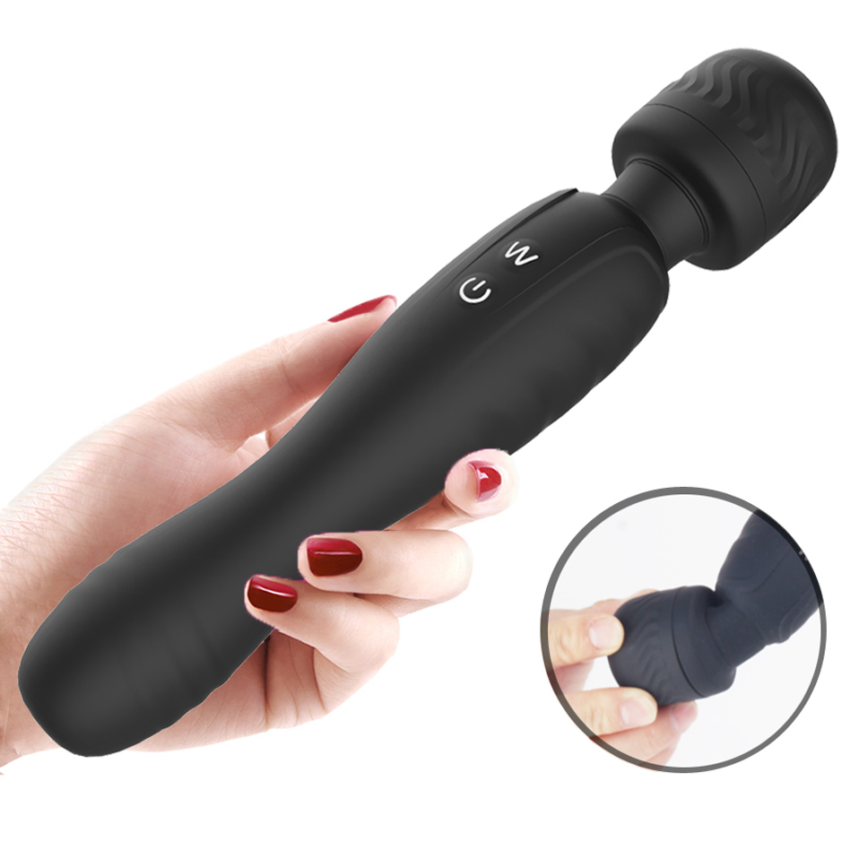 Dual Vibration Big Head 12 Speeds Modes Vibration AV Magic Wand Vibrator for Female