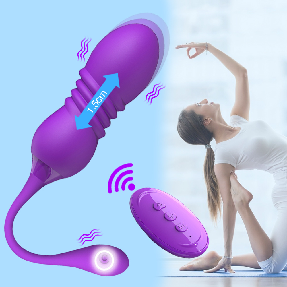 12 Frequencies + 3 Thrust Modes,Wireless Remote control Jump Eggs Vibrator for Couples
