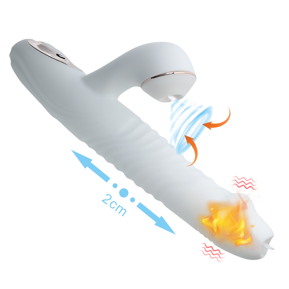 12 Frequency Vibration Stretching Heated Rabbit Licking Vibrators for Women